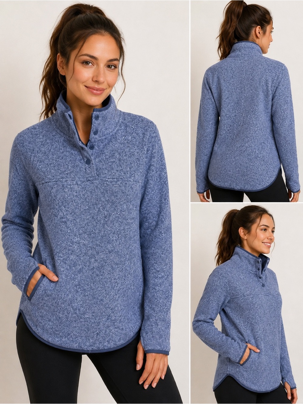 EDDIE BAUER WOMEN'S RADIATOR FLEECE 2.0
SNAP MOCK NECK
SWEATER size Large